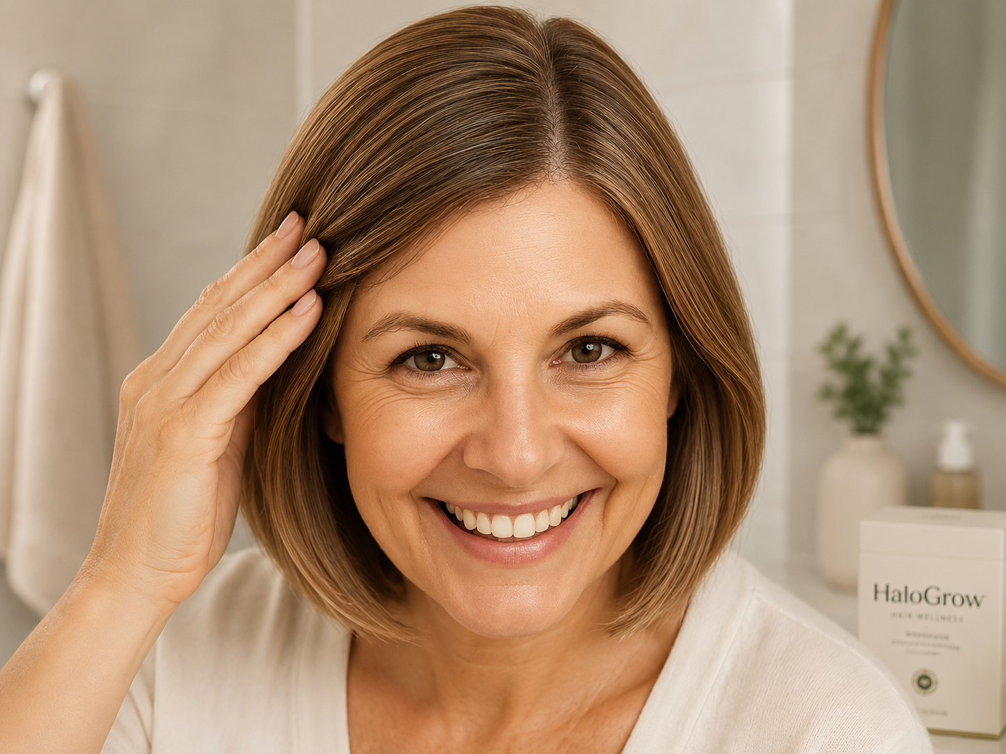 HaloGrow daily hair-care illustration